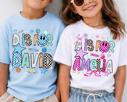 CUSTOM LETTER IS FOR NAME (BACK TO SCHOOL SHOPPE DROP)