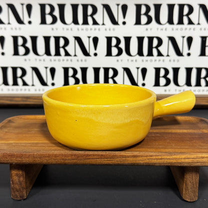 YELLOW CROCK WITH HANDLE {THRIFTY FLAMES}