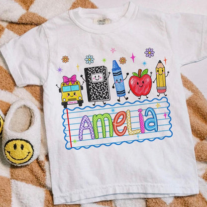 CUSTOM NAME + SCHOOL SUPPLIES (SHOPPE DROP)