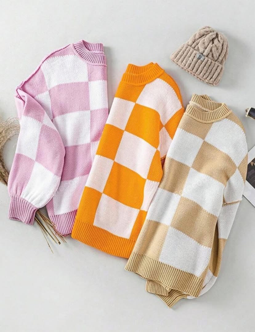 THE CHECKERED SWEATER (PREORDER 8/15)