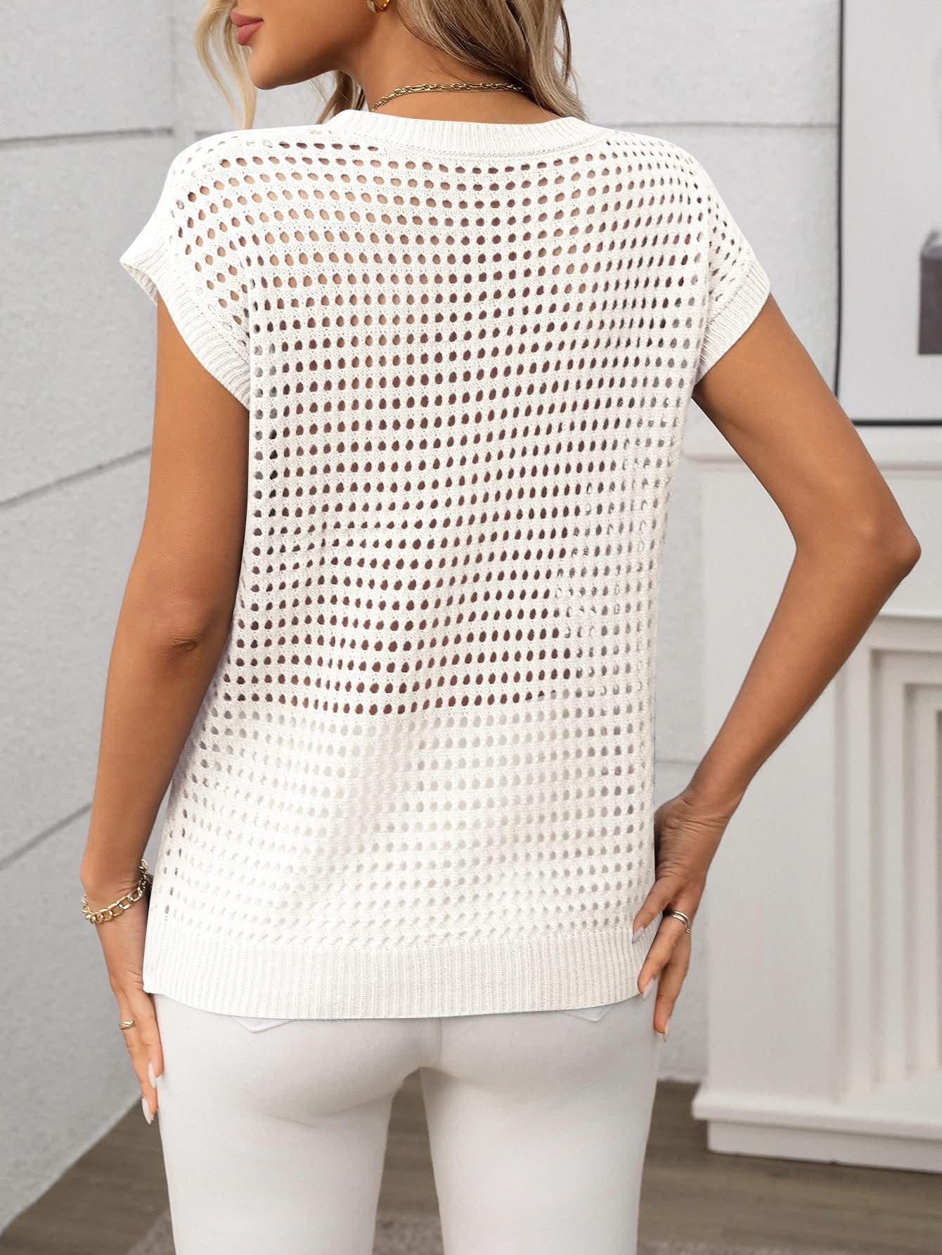 THE BRIELLE OPEN-KNIT SWEATER (PREORDER 6/27)