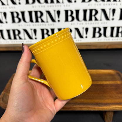 MUSTARD MUG {THRIFTY FLAMES}
