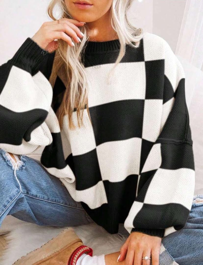 THE CHECKERED SWEATER (PREORDER 8/15)