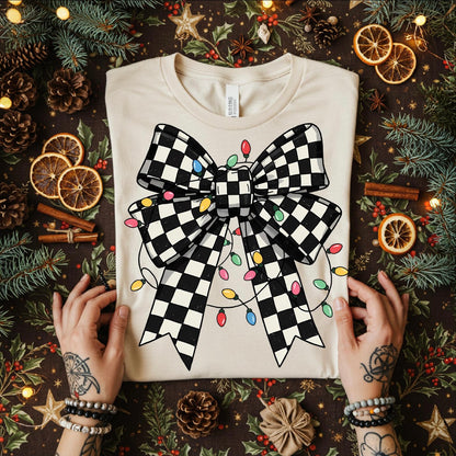 CHECKERED BOW + LIGHTS (SHOPPE SAMPLE)