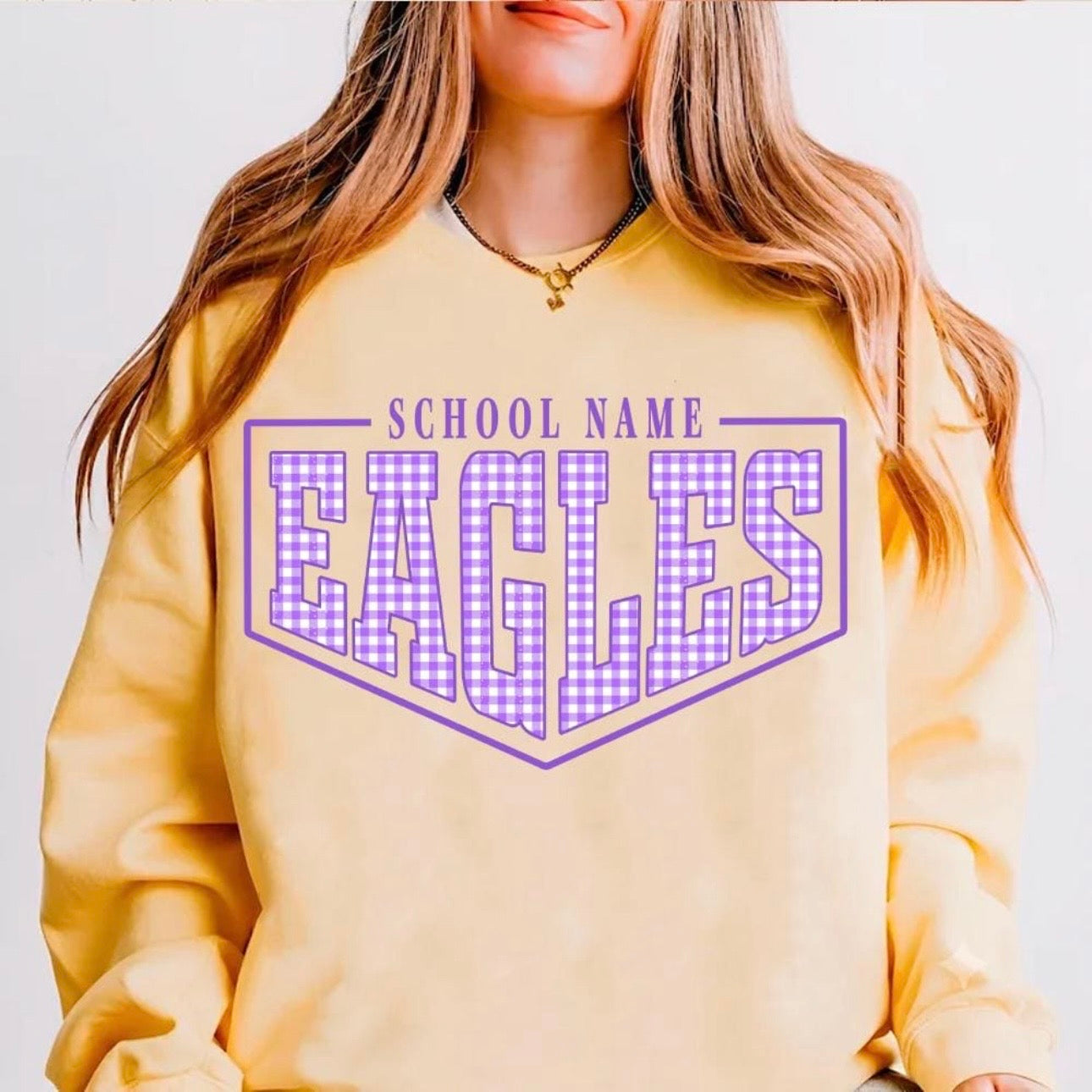 CUSTOM COLORFUL GINGHAM SCHOOL NAME (BACK TO SCHOOL SHOPPE DROP)