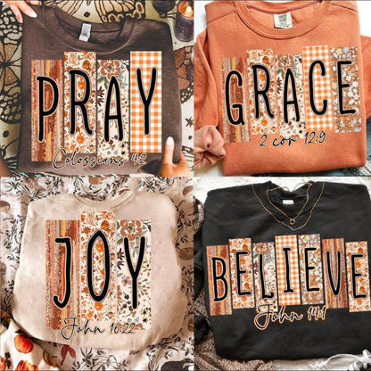 FALL PATCHWORK PRAY, GRACE, JOY, OR BELIEVE