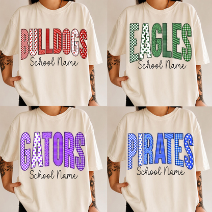 CUSTOM SCHOOL MASCOT + NAME