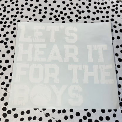 LET’S HEAR IT FOR THE BOYS